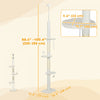 PawHut Floor to Ceiling Cat Tree with Scratching Posts, 88.5"-100.5" Adjustable Height Cat Tower with Cloud Shaped Platforms, Dangling Balls, Cream