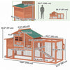 PawHut Chicken Coop with Run, Mobile Wooden Chicken House with Nesting Box, Roosting Bar, Ramp & Tray, Hen House Poultry Cage for 1-2 Hens, 74.8" L x 27.2" W x 38.2" H