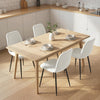 HOMCOM Dining Chairs Set of 4, Kitchen Chair with Metal Legs, Cream