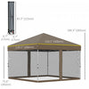 Outsunny 10' X 10' Pop-up Canopy Tent Outdoor Party Tent With Mesh Walls|Outsunny 10' X 10' Tente D'exterieur Pop-up Avec Parois En Maille