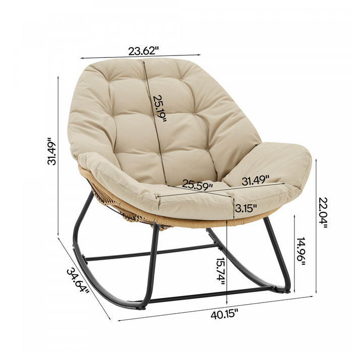 Benson Modern 3-Piece Lounge Chair Set in Cream - Set of 6