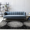 Florence Black Grey White Tree Ring Design Rug, 5'3" x 7'4" Indoor Area Rug | Tapis Florence noir, gris et blanc a motif d'anneaux d'arbre, 5'3" x 7'4"