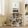 HOMCOM 71.5" Tall Pantry Cabinet, Kitchen Cupboard with Spice Racks, White