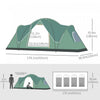 Outsunny 5-6 Person Outdoor Camping Tent, Family Tent W/ Light Hook, Green|Outsunny Tente De Camping Exterieure 5-6 Personnes, Tente Familiale, Vert