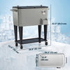 Outsunny Rolling Patio Cooler Cart, Patio Cooler with Drain, Black and Grey