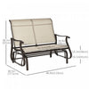 Outsunny 2-person Outdoor Glider Chair For Outdoor, Backyard, Khaki