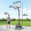 Soozier Portable Basketball Hoop Basketball Goal Height Adjustable 8-10 Ft