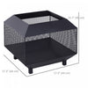 Outsunny 17" Outdoor Fire Pit with Fire Poker, Wood Burning Firepits, Black