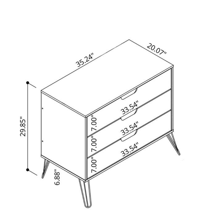 Rockefeller Mid-Century Modern 2-Piece Dresser Set in Black