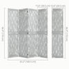 Homcom 5.5' 4 Panel Room Divider Folding Privacy Screen Panels, Grey|Homcom Separateur De Piece A 4 Panneaux, Ecran De Confidentialite De 5,5'