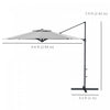 Outsunny 10ft Cantilever Patio Umbrella Offset Umbrella W/ Crank&tilt Grey