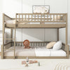 Ethan Full XL over Queen Bunk Bed with Ladder and Guardrails,Walnut Queen Bed | Lit superpose Ethan Full XL sur Queen avec echelle et barrieres de securite, noyer