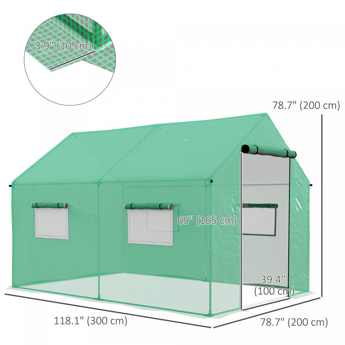 Outsunny Tunnel Greenhouse With Uv-resistant Pe Cover, 6.6' X 10' X 6.6'