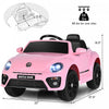 Costway 12v Kids Ride On Car Licensed Volkswagen Beetle W/ Remote Control & Music Pink