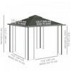 Outsunny 10' X 10' Patio Gazebo, Outdoor Gazebo Canopy, Light Grey