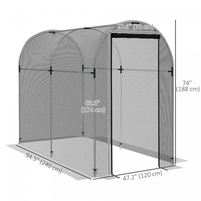 Outsunny 4' X 8' Plant Protection Tent Crop Cage With Door, Black