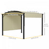 Outsunny 11' X 11' Retractable Pergola Canopy For Patio, Backyard, Beige|Outsunny Auvent De Pergola Retractable 11' X 11' Pour Patio, Jardin, Beige