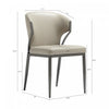 Kirsten Modern Vegan Leather Metal Dining Chair in Light Gray - Set of 4 | Chaise de salle a manger moderne en cuir vegetalien et metal Kirsten, gris clair - Lot de 4