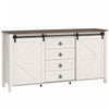 HOMCOM Farmhouse Sideboard Buffet Cabinet with Doors Cream White
