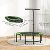 Soozier 45" Mini Trampoline for Adults, Foldable Fitness Exercise Rebounder with Adjustable Handle, Exercise Trampoline for Indoor Exercise Workout, Max Load 330 lbs, Green
