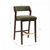 Patricia Modern Wood Upholstered Barstool in Turtle Green - Set of 2 | Tabouret de bar moderne en bois Patricia avec revetement en tissu vert tortue - Lot de 2