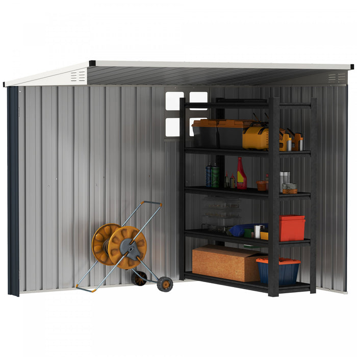 Outsunny 4' X 8' Metal Tool Shed, Outdoor Shed With Window And 2 Vents