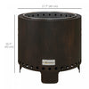 Outsunny Smokeless Fire Pit, Portable Wood Burning Firepit With Poker Black