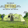 Outsunny 6 Person Camping Tent, Waterproof Large Family Tent Light Green