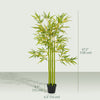 Outsunny 4' Artificial Bamboo Tree Set of 2, Fake Plant Indoor Decoration