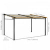 Outsunny 10' X 13' Metal Pergola W/ Retractable Canopy Roof, Beige|Outsunny - Pergola Metallique Avec Toit Coulissant - Auvent De Pergola