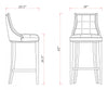 Fifth Avenue Traditional Wood Upholstered Barstool in Graphite - Set of 3 | Tabouret de bar traditionnel en bois avec assise rembourree Fifth Avenue, graphite – Lot de 3