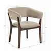 Blake Modern Faux Mohair Wood Armchair in Natural - Set of 2 Dining Chair | Fauteuil Blake moderne en faux mohair avec accoudoirs en bois, naturel - Lot de 2