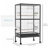 Pawhut 30x20.5x54-inch Bird Cage Parrot Macaw Finch Cockatoo Flight Cage With Wheels Black/white|Pawhut Cage A Oiseaux 30 X 20,5 X 54 Pouces Perroquet Macaw Finch Cockatoo Flight Cage Avec Roues No