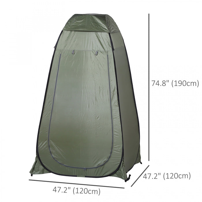Outsunny Pop Up Shower Tent, Outdoor Privacy Changing Dressing Room, Green