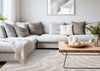 Lincoln Modern Luxurious Plush White Curves Area Rug - 5'3" x 7'7"|Carpette moderne, luxueuse et moelleuse Lincoln blanche à motif de courbes - 5 pi 3 po x 7 pi 7 po