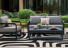Jackson Black White Abstract Lines Outdoor Rug, 5'3" x 7'7" Outdoor Area Rug | Tapis d'exterieur Jackson a lignes abstraites noires et blanches, 5'3" x 7'7"