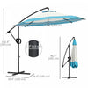 Outsunny 10ft Cantilever Patio Umbrella Offset Umbrella W/ Crank Tilt Blue