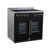 Forno Torino French Door 36 Inch Black Induction Range, 5.36 cu.ft. - FFSIN0950-36BLK Electric Range | Cuisiniere a induction Torino de 36 po avec portes francaises, noire, 5,36 pi³ - FFSIN0950-36BLK