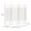 HOMCOM 6-Panel Room Divider Freestanding Folding Screen for Home White