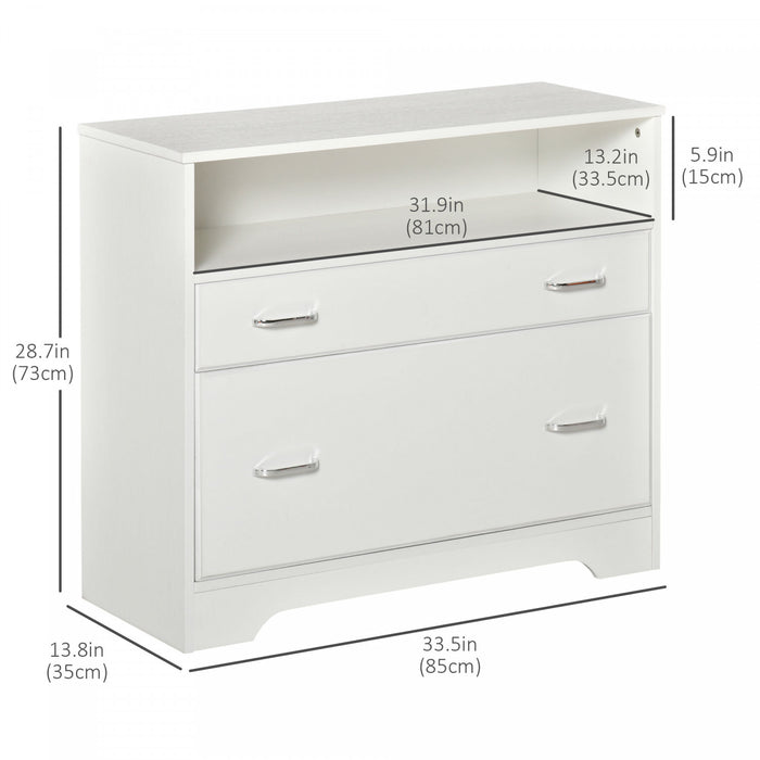 Vinsetto 2 Drawers File Cabinet With Hanging Rail