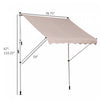 Outsunny 6.6'x5' Manual Retractable Patio Awning Window Door Sun Shade Deck Canopy Shelter Water Res|Store Banne Manuel Retractable 2l X 1,5l X 1,7-2,8h M Inclinaison Reglable Installation Rapide Metal