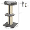 Pawhut 36"h Large Cat Scratching Post For Indoor Cats, Bold Cat Tree Multi-level Kitty Tower With Si|Pawhut Arbre A Chat 36" Tour Pour Chat A Plusieurs Niveaux Avec Grattoir En Sisal, Lit Pour Chat, Co