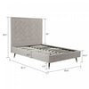 Crosby Modern Upholstered Velvet Full Bed in Greige | Lit double moderne Crosby en velours capitonne coloris grege