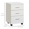 Vinsetto 3 Drawer File Cabinet With Lock And Keys For Home Office|Vinsetto Classeur A 3 Tiroirs Avec Serrure Et Cles Pour Bureau