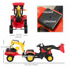 Aosom 3 In 1 Kids Ride On Excavator Toy With 6 Wheels, Bulldozer With Controllable Cargo Trailer & E|Aosom 3 En 1 Joeut A Chevaucher Bulldozer/pelleteuse Jouet Avec 6 Roues, Remorque De Cargaison Contr