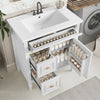 Olivia 30" Bathroom Vanity with Ceramic Sink and Solid Rubberwood, White | Olivia Meuble-lavabo de 30" avec vasque en ceramique et bois caoutchouc massif, Blanc