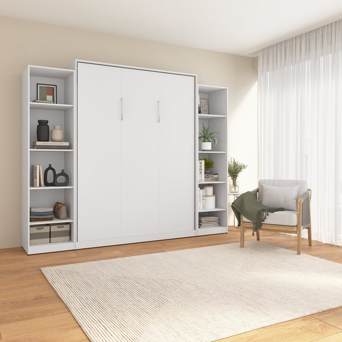 Bestar Claremont 10-Shelf Queen Murphy Bed - White