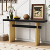 Emma 59.25" Farmhouse Style Sofa Table for Entryway -Black & Brown | Console de style maison de campagne Emma 150 cm pour entrée - finition noire et brune