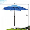 Costway 9Ft Outdoor Market Patio Table Umbrella Push Button Tilt Crank Lift Blue