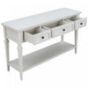 Sabina Solid Wood Console Table With 3 Drawers And Shelf - Antique White | Table Console Sabina En Bois Massif Avec 3 Tiroirs Et Etagere - Blanc Antique